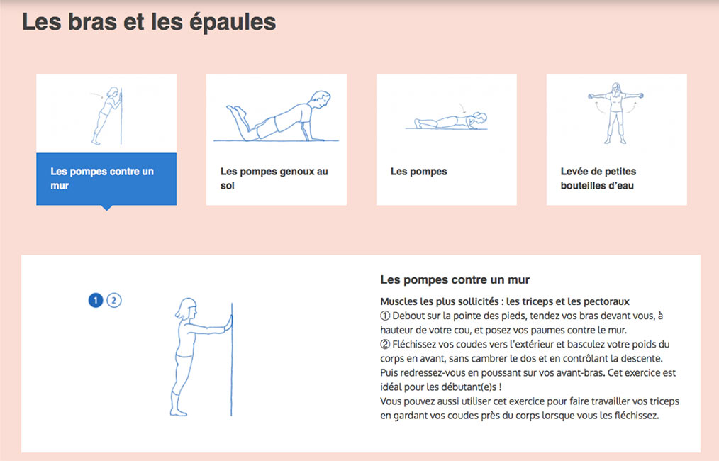 Exercice des épaules et des bras. Source : manger-bouger.fr